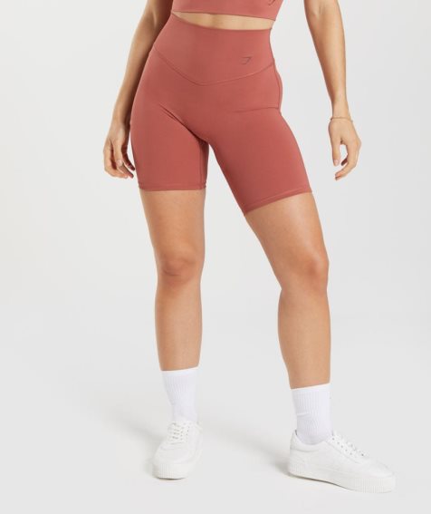 Women's Gymshark Elevate Cycling Shorts Brown | NZ 7RQCMU